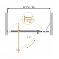 Душевая дверь Cezares Molveno-BA-11-80+30-C-Cr-IV, 110 см, стекло прозрачное, хром