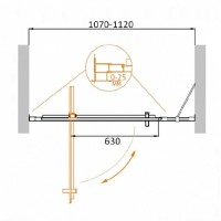 Душевая дверь Cezares Molveno-BA-11-90+20-C-Cr-IV, 110 см, стекло прозрачное антикальций, профиль хром