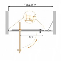 Душевая дверь Cezares Molveno-BA-11-90+30-C-Cr-IV, 120 см, стекло прозрачное антикальций, профиль хром