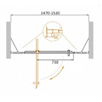 Душевая дверь Cezares Molveno-BA-12-100+50-C-Cr-IV, 150 см, стекло прозрачное антикальций, профиль хром