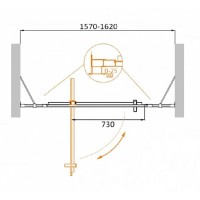 Душевая дверь Cezares Molveno-BA-12-100+60-C-Cr-IV, 160 x 190 см, стекло прозрачное, хром