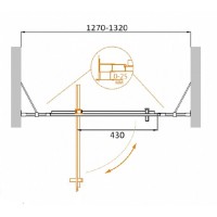 Душевая дверь Cezares Molveno-BA-12-70+60-C-Cr-IV, 130 см, стекло прозрачное антикальций, профиль хром