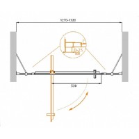 Душевая дверь Cezares Molveno-BA-12-80+50-C-Cr-IV, 130 см, стекло прозрачное антикальций, профиль хром