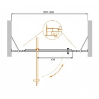Душевая дверь Cezares Molveno-BA-12-90+40-C-Cr-IV, 130 см, стекло прозрачное антикальций, профиль хром