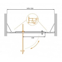 Душевая дверь Cezares Molveno-BA-12-90+60-C-Cr-IV, 150 см, стекло прозрачное антикальций, профиль хром