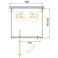 Душевой уголок Cezares MOLVENO-BA2-100/80-C-Cr-IV, 100 х 80 см, стекло прозрачное, профиль хром