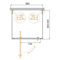 Душевой уголок Cezares MOLVENO-BA2-100/90-C-Cr-IV, 100 х 90 см, стекло прозрачное, профиль хром