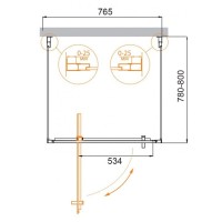 Душевой уголок Cezares MOLVENO-BA2-80/80-C-Cr-IV, 80 х 80 см, стекло прозрачное, профиль хром