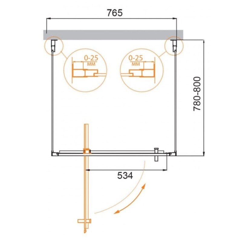 Душевой уголок Cezares MOLVENO-BA2-80/80-C-Cr-IV, 80 х 80 см, стекло прозрачное, профиль хром