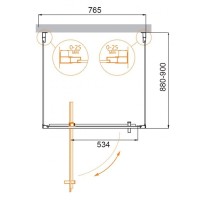 Душевой уголок Cezares MOLVENO-BA2-80/90-C-Cr-IV, 80 х 90 см, стекло прозрачное, профиль хром