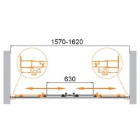 Душевая дверь в нишу Cezares MOLVENO-BF-2-160-C-Cr-IV, 160 х 190 см, стекло прозрачное антикальций, профиль хром