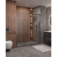Душевая дверь Cezares Molveno-BF-2-170-C-GM-IV, 170 см, стекло прозрачное, профиль оружейная сталь