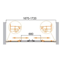 Душевая дверь Cezares Molveno-BF-2-170-C-GM-IV, 170 см, стекло прозрачное, профиль оружейная сталь