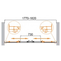 Душевая дверь Cezares Molveno-BF-2-180-P-Cr, 180 см, стекло Punto, профиль хром