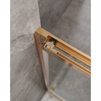 Душевая дверь Cezares Molveno-BF-3-100-C-BORO-IV, 100 см, стекло прозрачное, профиль брашированное золото