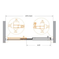 Душевая дверь Cezares Molveno-BF-3-90-C-GM-IV, 90 см, стекло прозрачное, профиль оружейная сталь