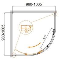 Душевой уголок Cezares Molveno-R-1-100-C-Cr-IV, 100 х 100 см, стекло прозрачное антикальций, профиль хром