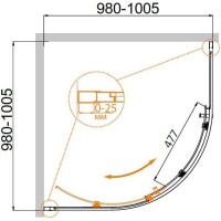 Душевой уголок Cezares Molveno-R-1-100-P-Cr, 100 x 100 см, стекло рифленое Punto, профиль хром