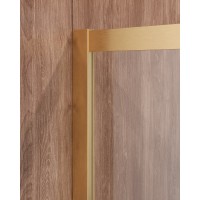 Душевой уголок Cezares Molveno-R-1-90-C-BORO-IV, 90 x 90 см, стекло прозрачное, профиль брашированное золото