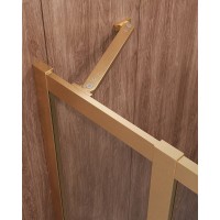 Душевой уголок Cezares Molveno-R-11-90+20-C-BORO-IV, 110 x 110 см, стекло прозрачное, профиль брашированное золото