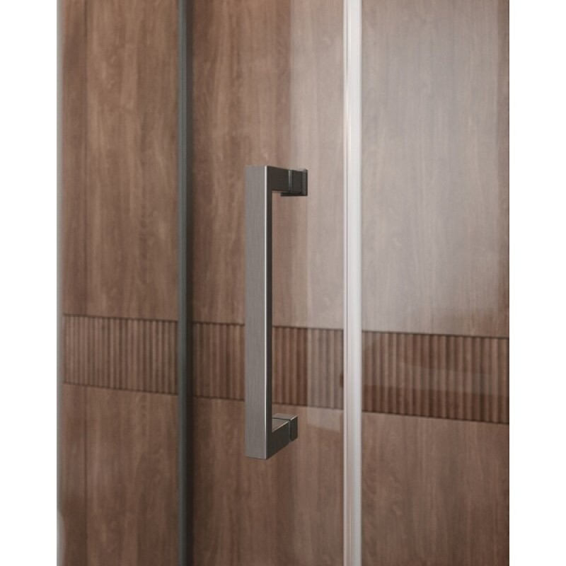 Душевой уголок Cezares Molveno-R-11-90+20-C-GM-IV, 110 x 110 см, стекло прозрачное, профиль оружейная сталь