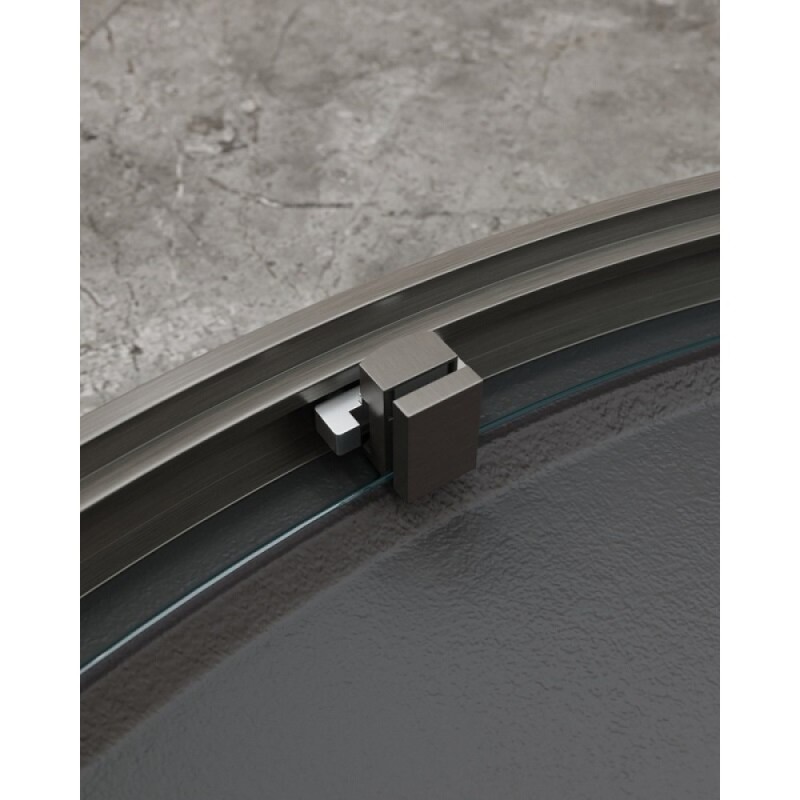 Душевой уголок Cezares Molveno-R-11-90+30-C-GM-IV, 120 x 120 см, стекло прозрачное, профиль оружейная сталь
