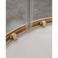 Душевой уголок Cezares Molveno-R-2-100-C-BORO-IV, 100 x 100 см, стекло прозрачное, профиль брашированное золото