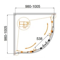 Душевой уголок Cezares Molveno-R-2-100-P-Cr, 100 x 100 см, стекло рифленое Punto, профиль хром