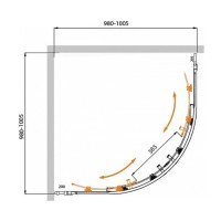 Душевой уголок Cezares Molveno-R-22-80+20-P-Cr, 100 x 100 см, стекло рифленое Punto, профиль хром