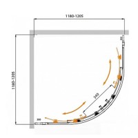 Душевой уголок Cezares Molveno-R-22-90+30-P-Cr, 120 x 120 см, стекло рифленое Punto, профиль хром