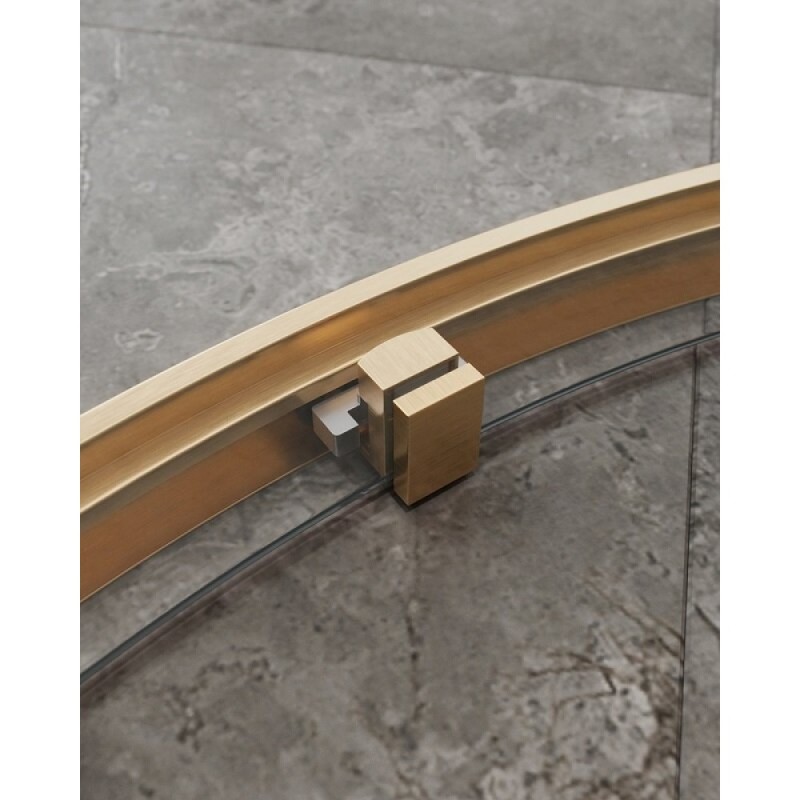 Душевой уголок Cezares MOLVENO-RH-1-110/90-C-BORO-IV, 110 х 90 см, стекло прозрачное, профиль брашированное золото