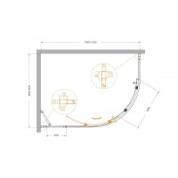 Душевой уголок Cezares MOLVENO-RH-1-120/100-C-Cr-IV, 120 х 100 см, стекло прозрачное, профиль хром