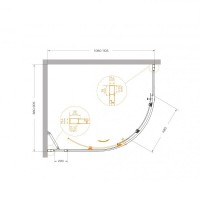 Душевой уголок Cezares MOLVENO-RH-1-120/90-C-Cr-IV, 120 х 90 см, стекло прозрачное, профиль хром