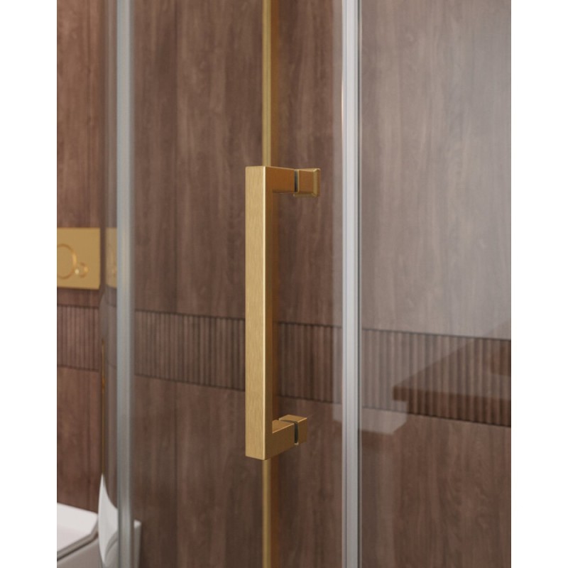 Душевой уголок Cezares Molveno-RH-11-120/110-C-BORO-IV, 120 x 110 см, стекло прозрачное, профиль брашированное золото