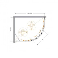 Душевой уголок Cezares MOLVENO-RH-2-100/80-C-Cr-IV, 100 х 80 см, стекло прозрачное, профиль хром