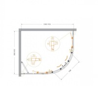 Душевой уголок Cezares MOLVENO-RH-2-110/90-C-Cr-IV, 110 х 90 см, стекло прозрачное, профиль хром