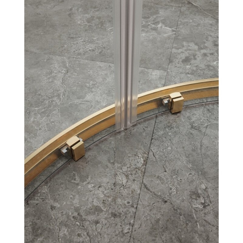 Душевой уголок Cezares Molveno-RH-2-120/100-C-BORO-IV, 120 x 100 см, стекло прозрачное, профиль брашированное золото