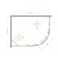 Душевой уголок Cezares MOLVENO-RH-2-130/100-C-Cr-IV 130 х 100 см, стекло прозрачное, профиль хром