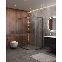 Душевой уголок Cezares Molveno-RH-2-130/100-C-GM-IV, 130 x 100 см, стекло прозрачное, профиль оружейная сталь
