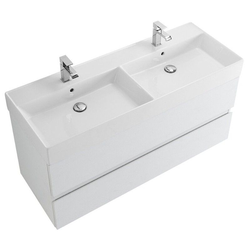 Тумба под раковину Cezares Molveno 46-120-2C-SO-2-NR, 120 см, подвесная, под раковину с двумя чашами, bianco ghiaccio