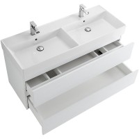 Тумба под раковину Cezares Molveno 46-120-2C-SO-2-NR, 120 см, подвесная, под раковину с двумя чашами, bianco ghiaccio