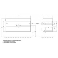 Тумба под раковину Cezares Molveno 46-120-2C-SO-LG, 120 см, подвесная, legno grigio