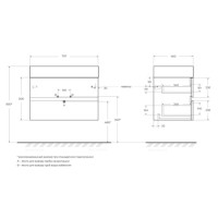 Тумба под раковину Cezares Molveno 46-80-2C-SO-LG, 80 см, подвесная, legno grigio
