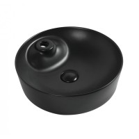 Раковина накладная Aquanet Moon-2-MB, 00273671, 43 см, керамика, черная матовая