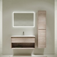 Тумба под раковину Sancos Marmi 1.0 MR1.0100EG, 100 см, подвесная, цвет дуб галифакс натуральный