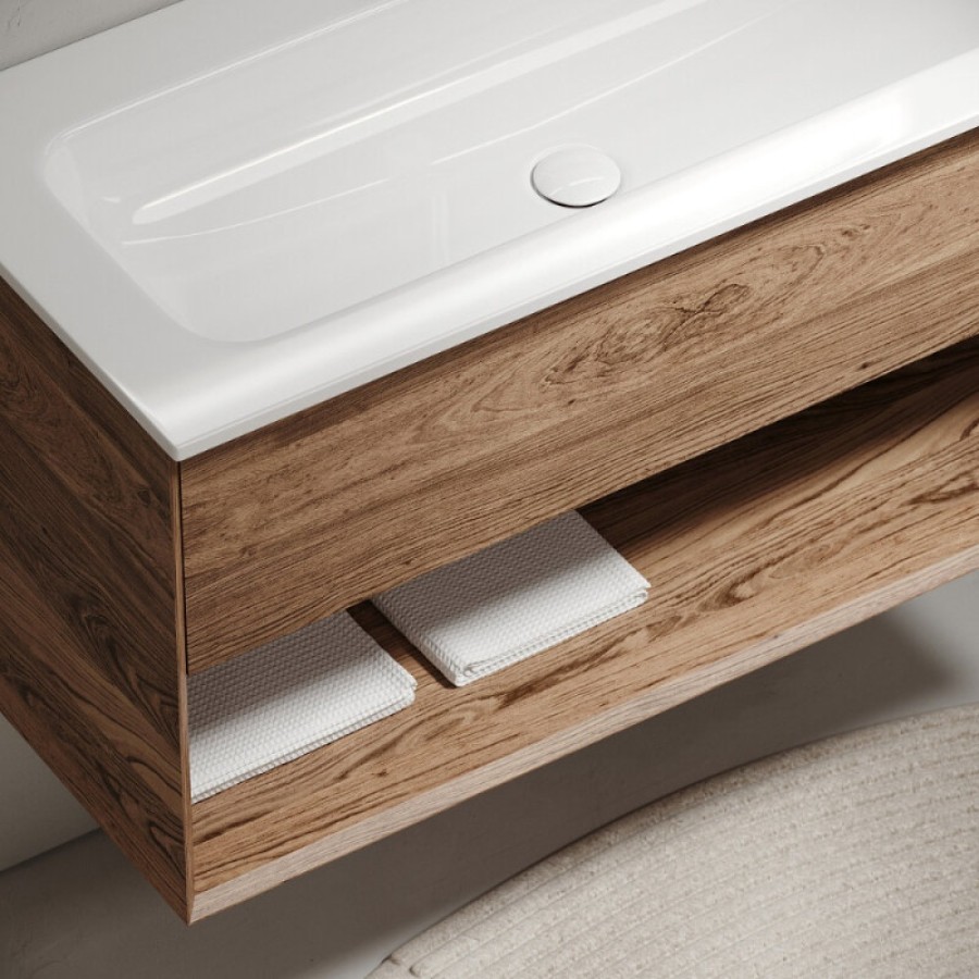 Тумба под раковину Sancos Marmi 1.0 MR1.0100ECH, 100 см, подвесная, цвет дуб чарльстон