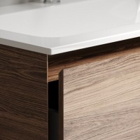 Тумба под раковину Sancos Marmi 1.0 MR1.0100LECH, 100 см, подвесная, цвет дуб чарльстон, левая