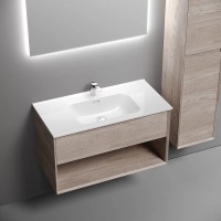 Тумба под раковину Sancos Marmi 1.0 MR1.090EG, 90 см подвесная, цвет дуб галифакс натуральный
