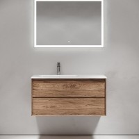 Тумба под раковину Sancos Marmi 2.0 MR2.0100LECH/MR2.0100RECH, 100 см, подвесная, цвет дуб чарльстон, левая/правая