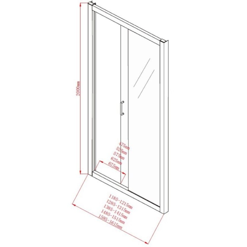 Душевая дверь Aquanet Alfa NAA6121, 130 x 200 см, стекло прозрачное, профиль хром, 273610